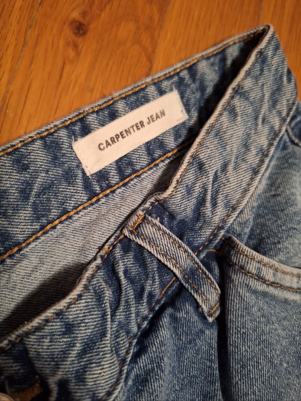 Cotton On Classic Carpenter Blue Denim Jeans Ladies 10 Oversized Baggy - Picture 4 of 4